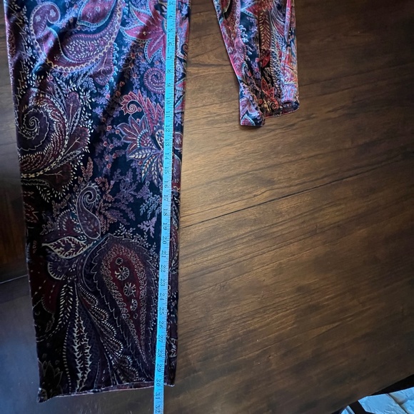 Coldwater Creek Women's Paisley Velvet Straight Leg Pant, Size Medium - Picture 9 of 9